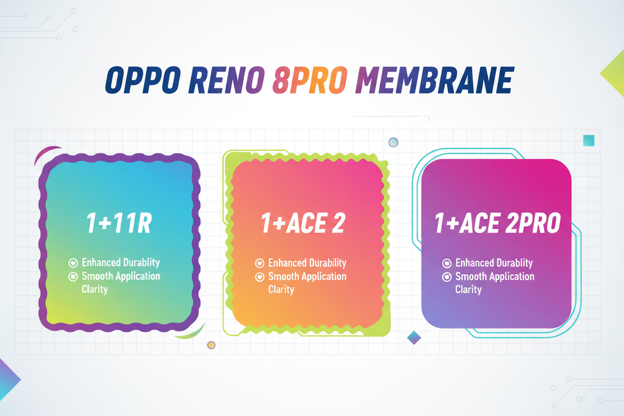 act like expert to generating chart.
 
i need a colorful chart with big heading OPPO RENO 8PRO MEMBRANE.
 
there are there model will be in this chart.

1+11R
1+ACE 2
1+ACE 2PRO